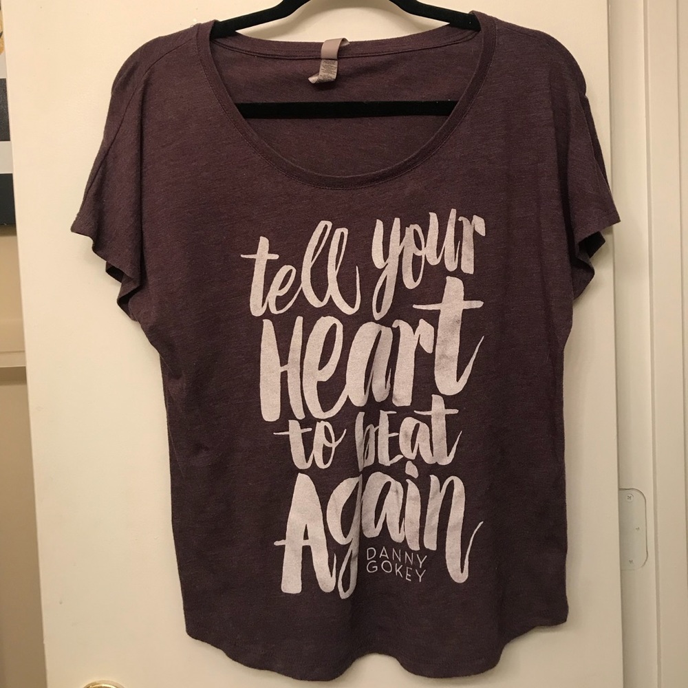 Size s soft purple tee Christian song lyrics